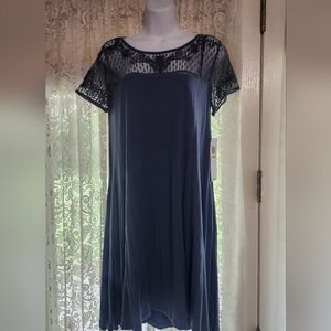 Nina Leonard Blue Lace Dress. never been worn.